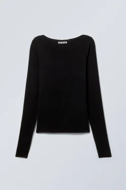 Weekday BOATNECK LONG SLEEVE TOP black Store