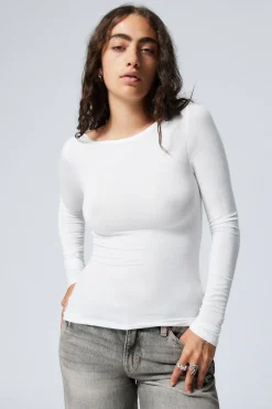 Weekday BOATNECK LONG SLEEVE TOP white Fashion