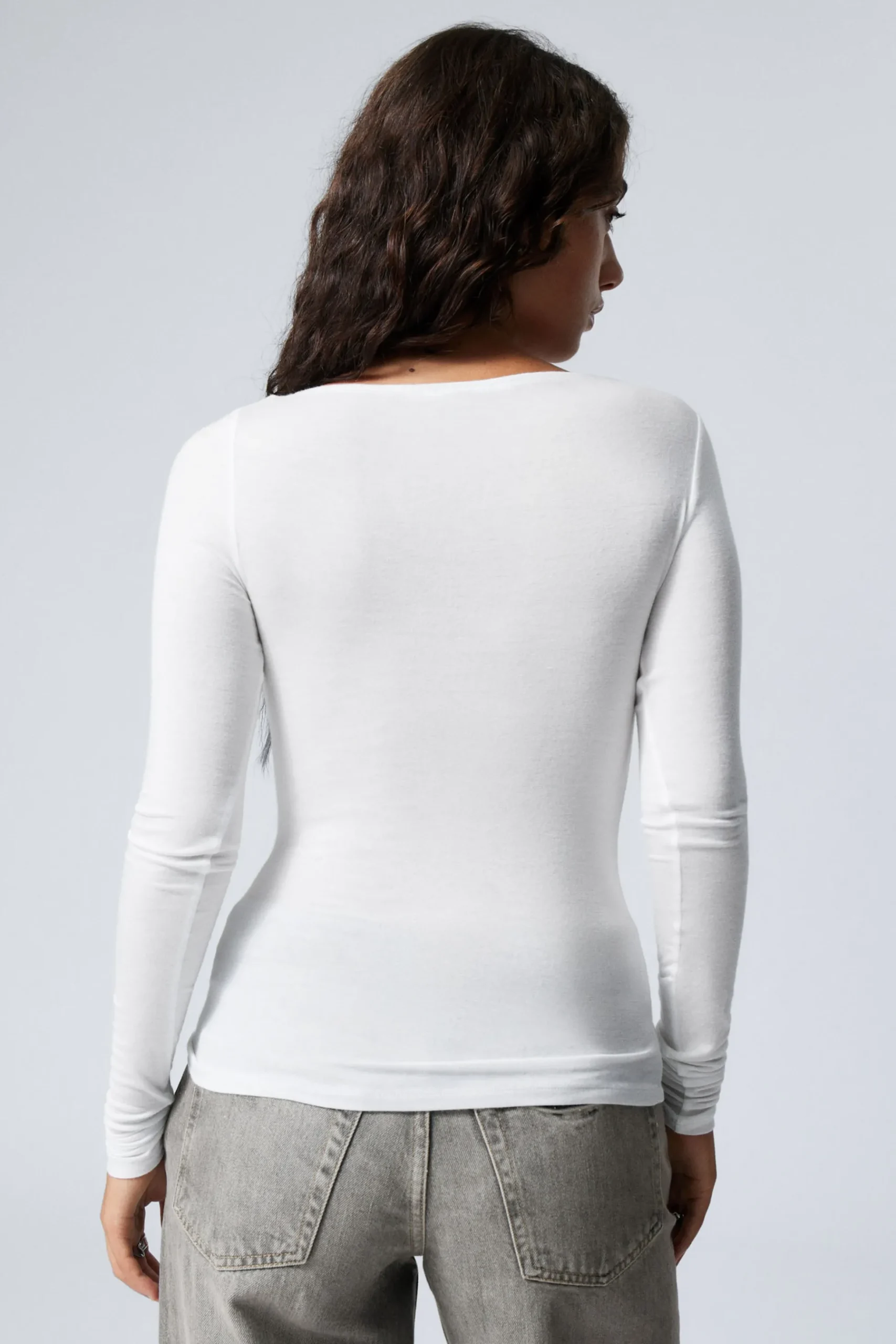 Weekday BOATNECK LONG SLEEVE TOP white Fashion