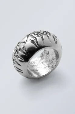 Weekday BOLD EMBOSSED RING silver Clearance
