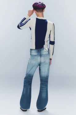 Weekday BOO BOOTLEG LOW WAIST REGULAR BOOTCUT JEANS whiped blue Best Sale