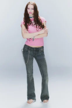 Weekday BOOTY BEI LOW WAIST SKINNY BOOTCUT JEANS puddly blue Shop