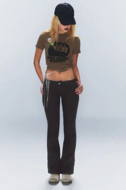 Weekday BOOTY BEI LOW WAIST SKINNY BOOTCUT JEANS black top rinse Outlet