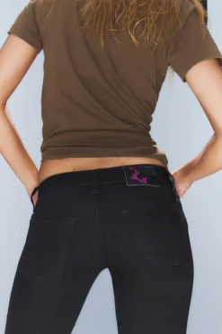 Weekday BOOTY BEI LOW WAIST SKINNY BOOTCUT JEANS black top rinse Outlet