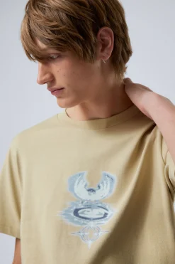 Weekday BOXY GRAPHIC PRINTED T-SHIRT beige Clearance