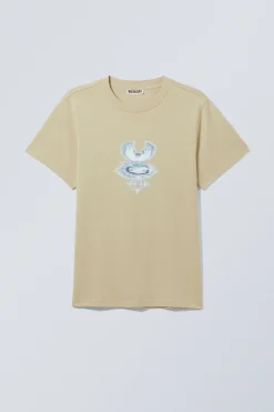 Weekday BOXY GRAPHIC PRINTED T-SHIRT beige Clearance