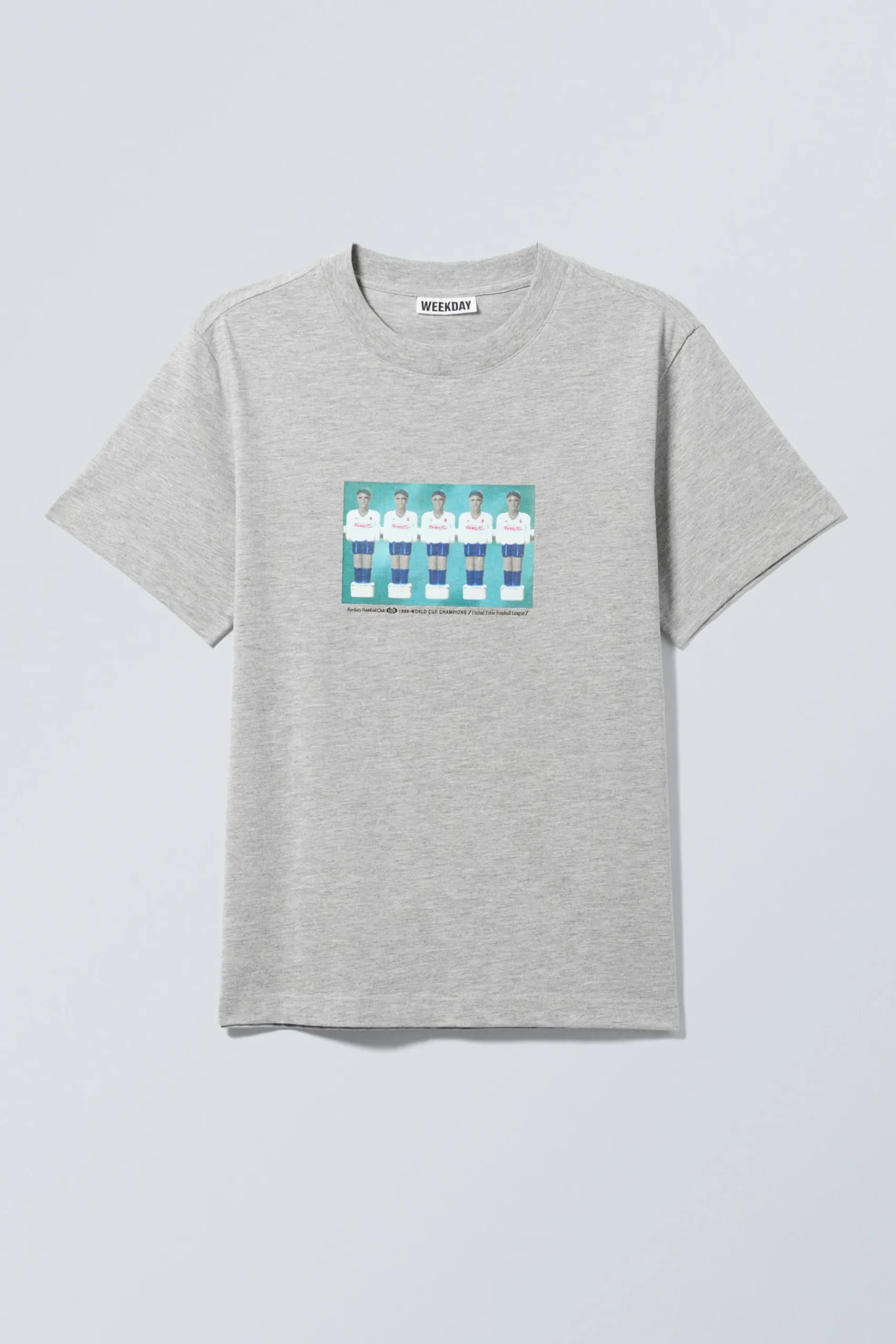 Weekday BOXY GRAPHIC PRINTED T-SHIRT light grey fussball team Cheap