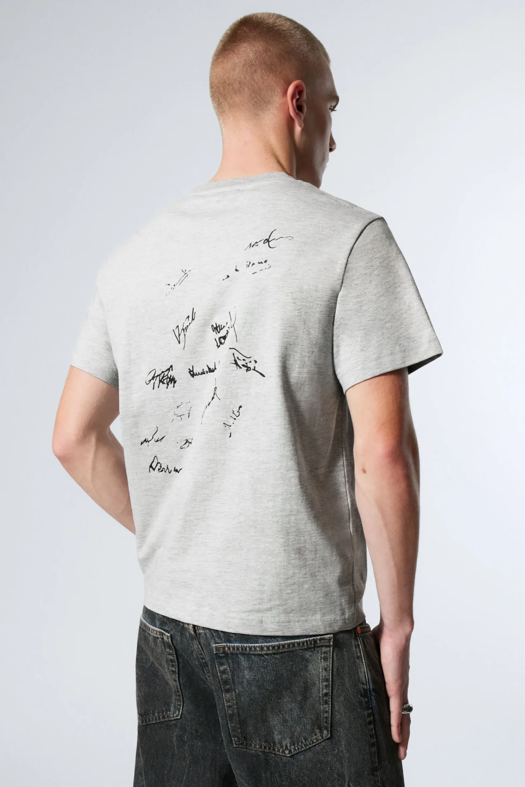 Weekday BOXY GRAPHIC PRINTED T-SHIRT light grey fussball team Cheap