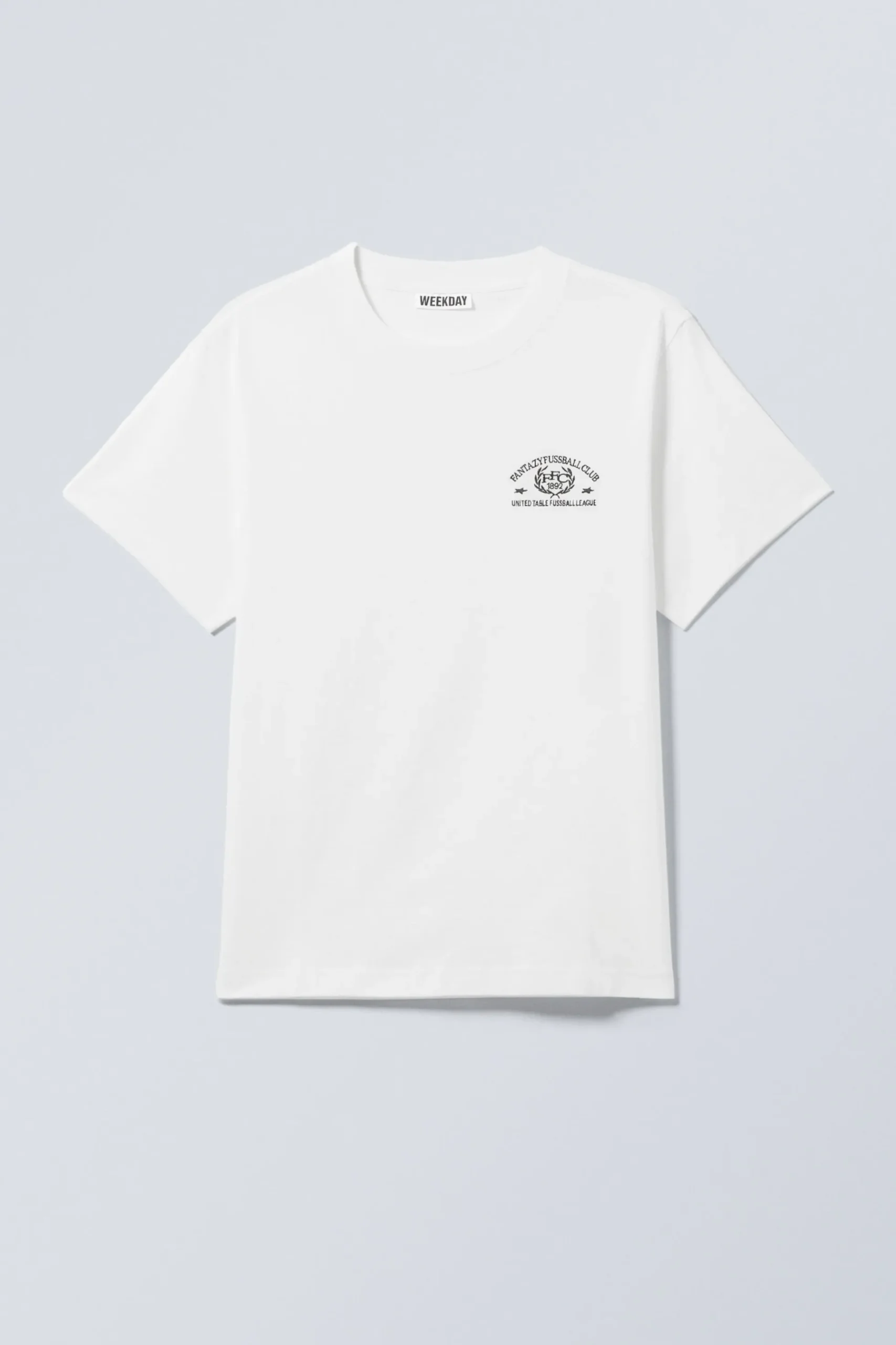 Weekday BOXY GRAPHIC PRINTED T-SHIRT white fantazy fussball club Best Sale