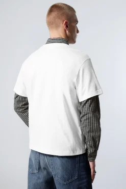 Weekday BOXY GRAPHIC PRINTED T-SHIRT white fantazy fussball club Best Sale