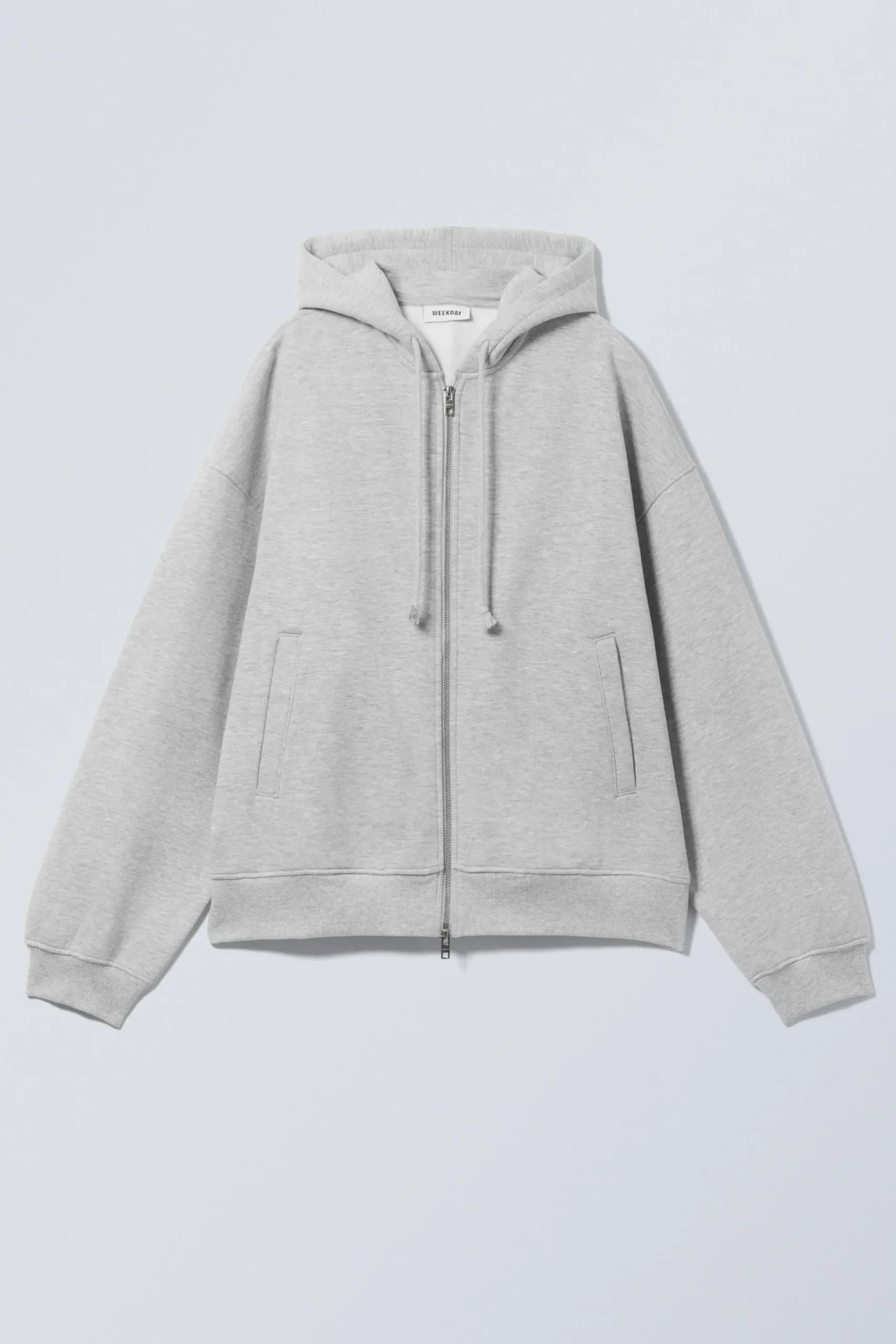 Weekday BOXY HEAVY ZIP HOODIE grey melange Cheap