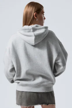 Weekday BOXY HEAVY ZIP HOODIE grey melange Cheap