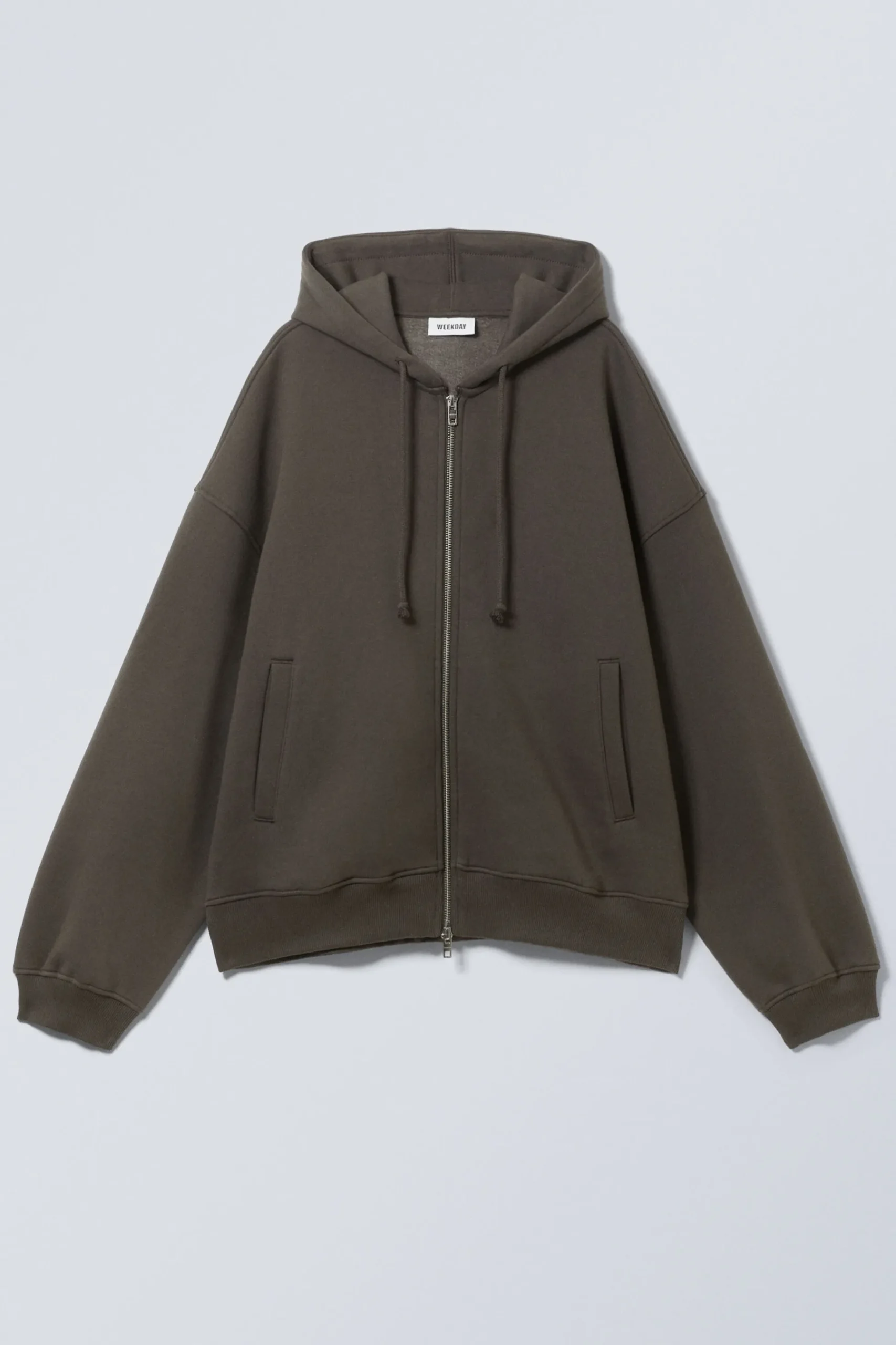Weekday BOXY HEAVY ZIP HOODIE dark grey Store