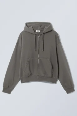 Weekday BOXY MIDWEIGHT ZIP HOODIE grey Fashion