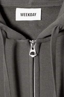 Weekday BOXY MIDWEIGHT ZIP HOODIE grey Fashion