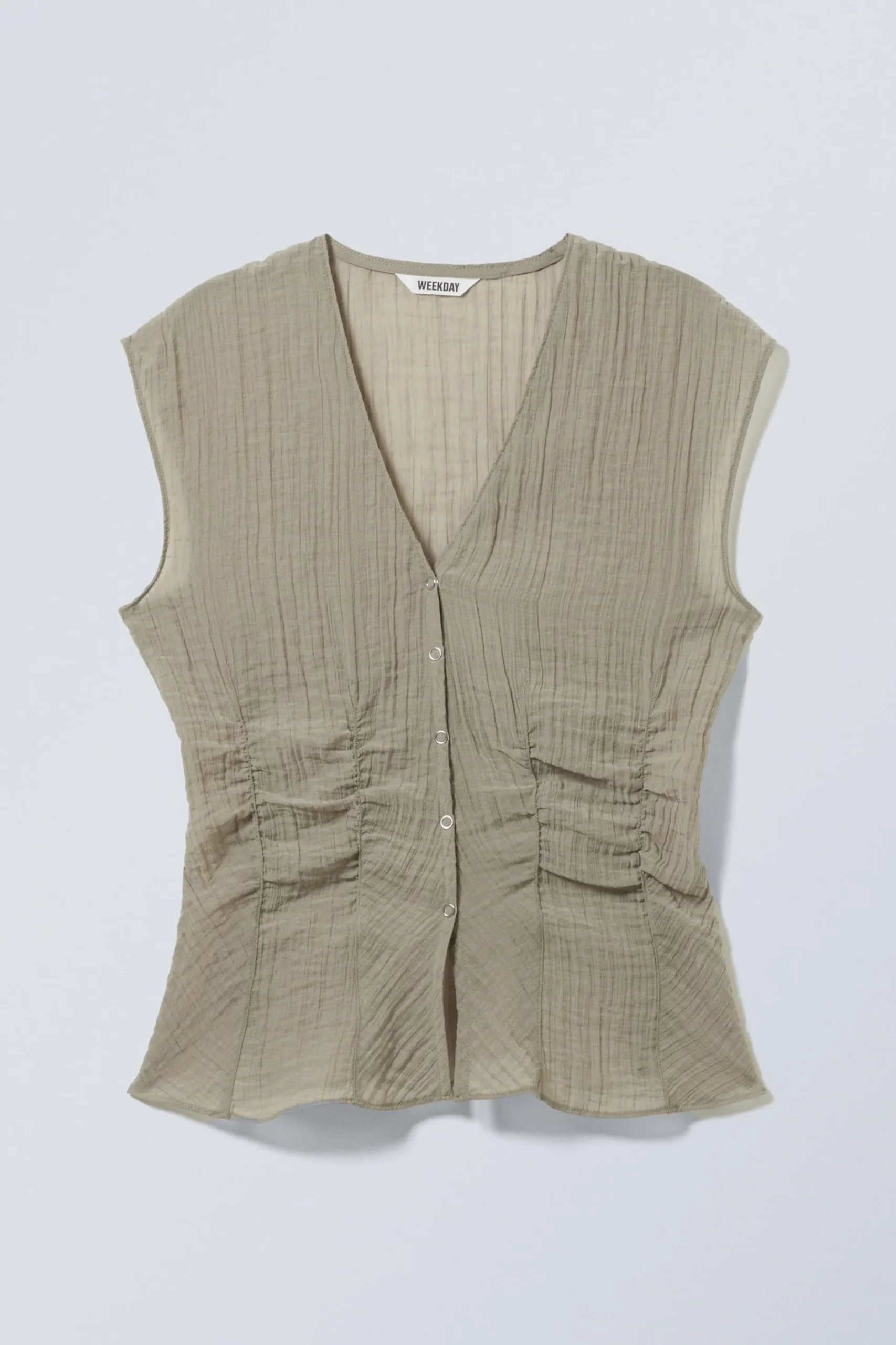 Weekday CAP-SLEEVED SHEER TOP dusty mole Store