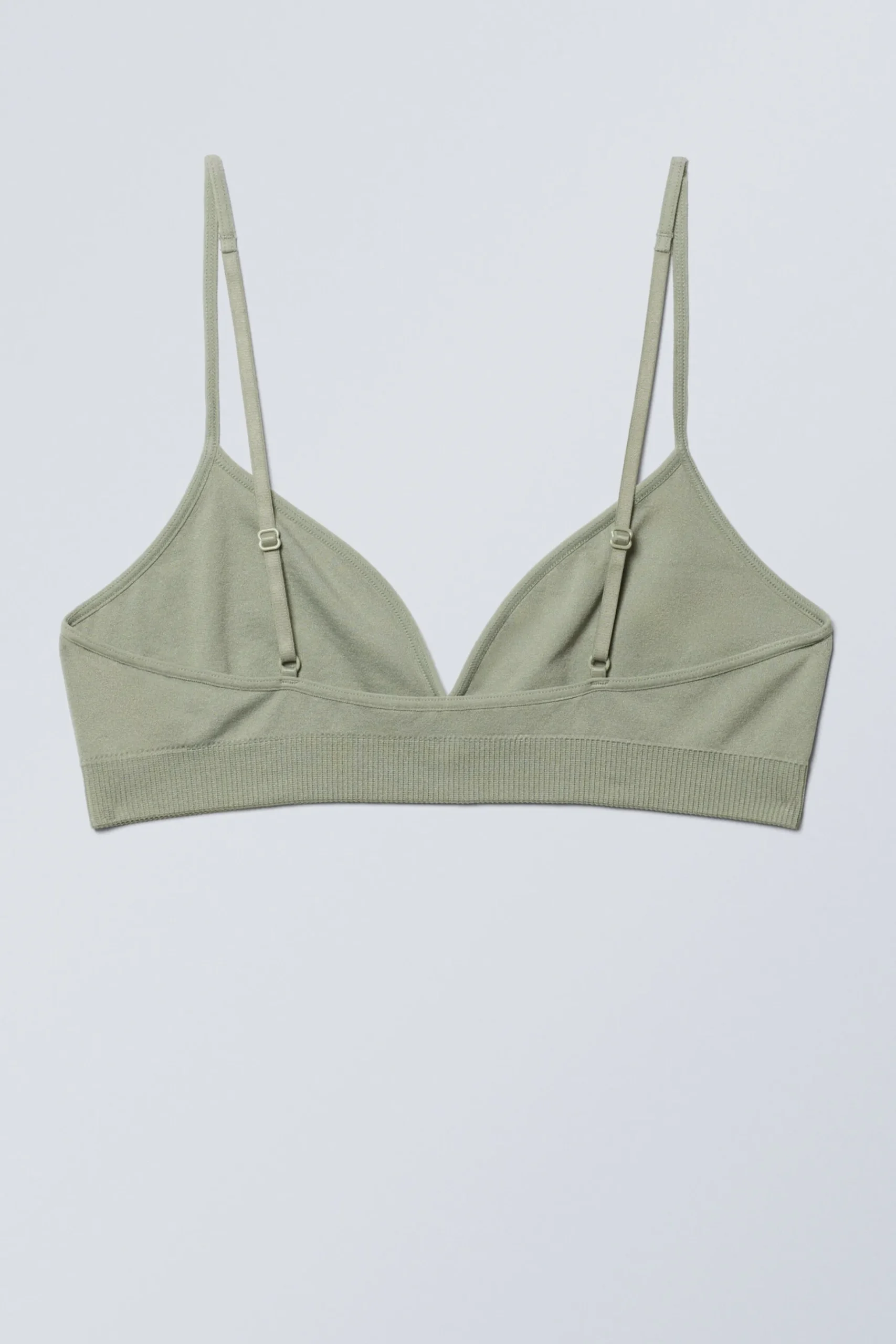 Weekday CAT SOFT TRIANGLE BRA light dusty khaki green Clearance