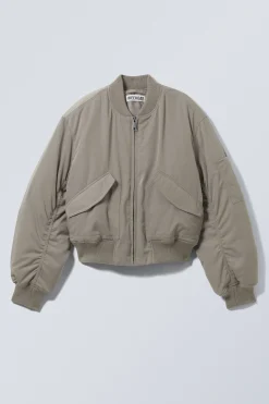 Weekday CROPPED BOMBER JACKET dusty mole Discount
