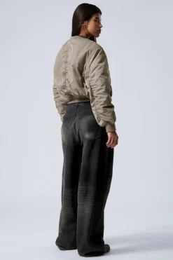 Weekday CROPPED BOMBER JACKET dusty mole Discount
