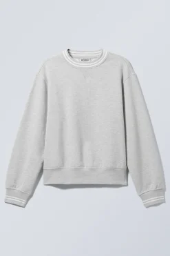 Weekday CROPPED COTTON FLEECE SWEATSHIRT grey melange Cheap