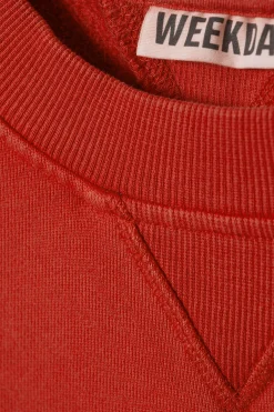 Weekday CROPPED COTTON FLEECE SWEATSHIRT red Cheap