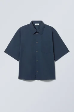 Weekday CROPPED SHORT SLEEVE SHIRT dark blue Best