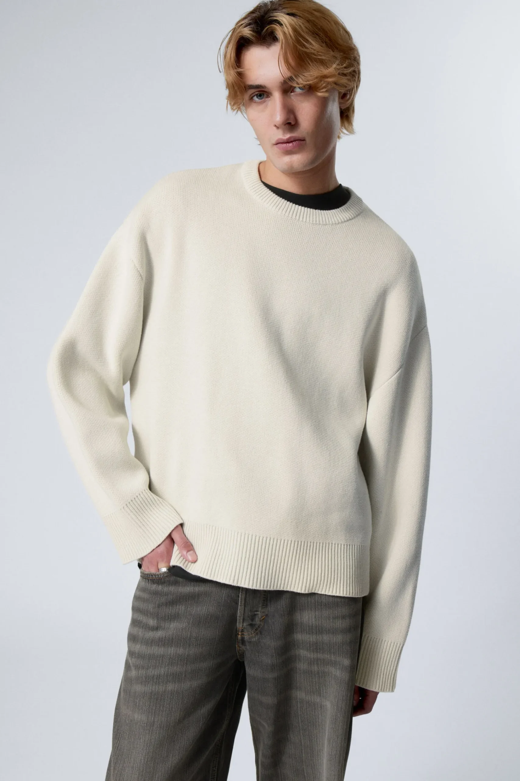 Weekday CYPHER OVERSIZED SWEATER light dusty mole Cheap