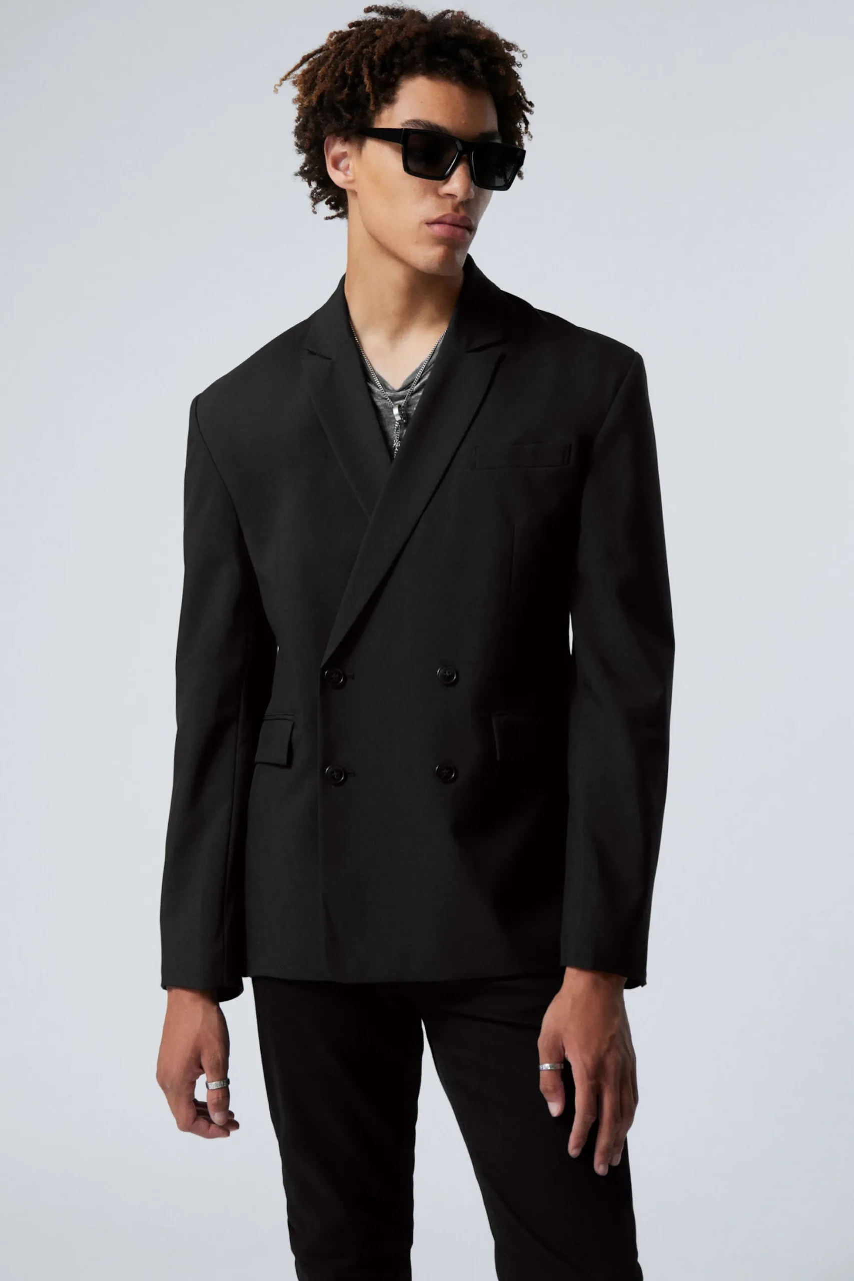 Weekday DOUBLE-BREASTED BLAZER black Flash Sale