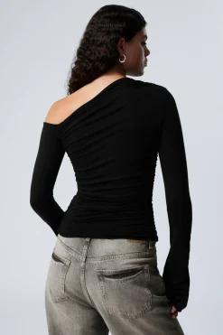 Weekday DRAPE ASYMMETRIC LYOCELL TOP black Best
