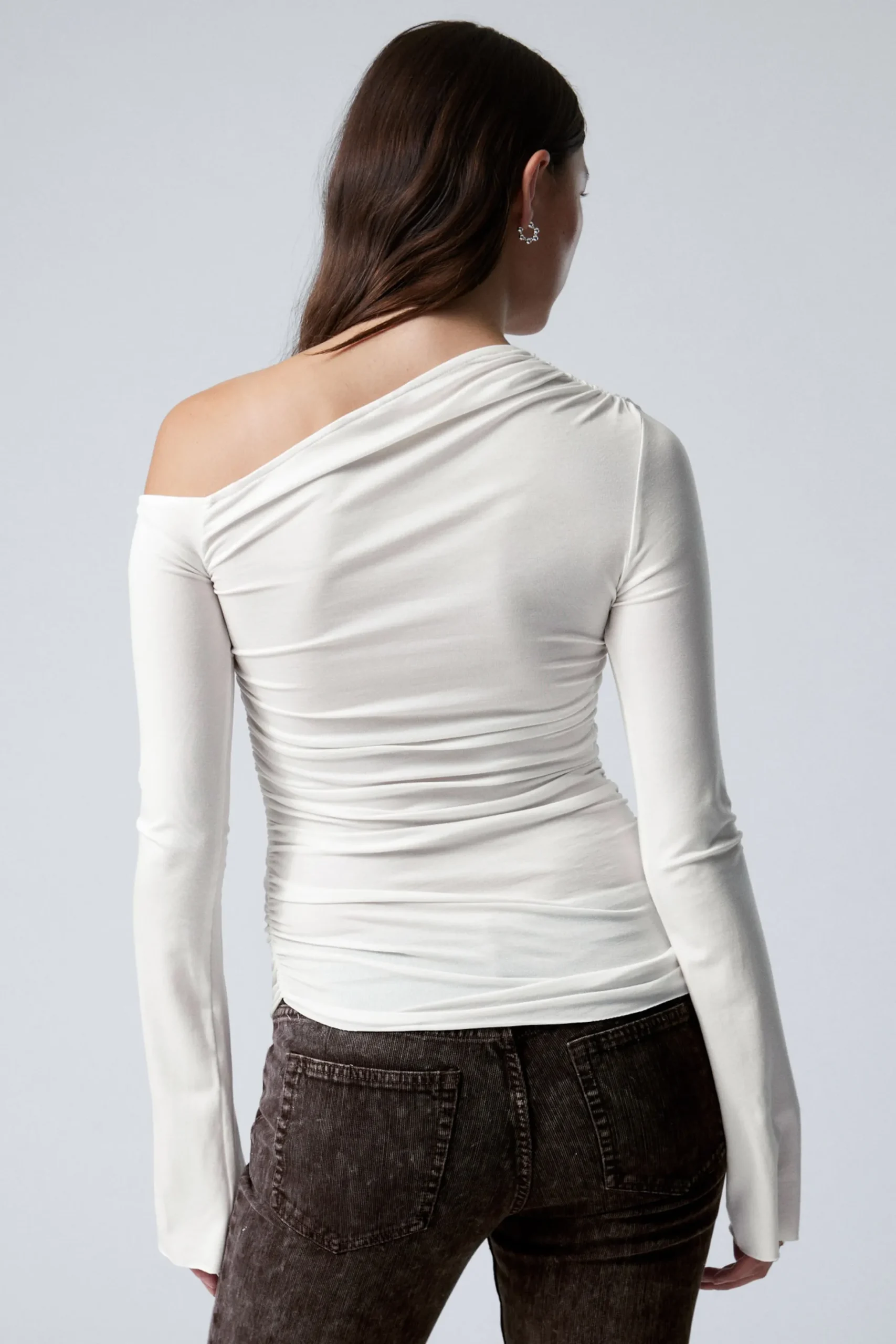 Weekday DRAPE ASYMMETRIC LYOCELL TOP white Fashion