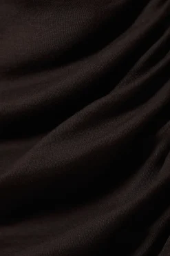Weekday DRAPE ASYMMETRIC LYOCELL TOP dark brown Online