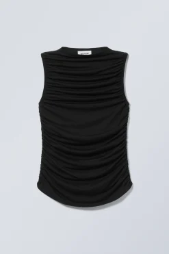 Weekday DRAPE MOCK-NECK TOP black Clearance