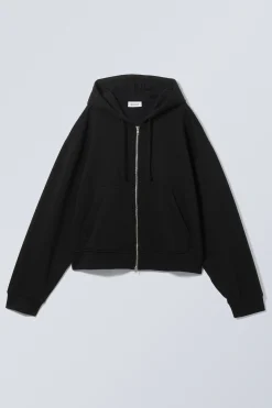 Weekday ESSENCE BOXY ZIP HOODIE black Sale