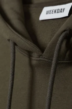 Weekday ESSENCE STANDARD HOODIE dark khaki green Flash Sale