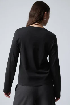 Weekday ESSENCE STANDARD LONG SLEEVE black Sale