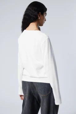 Weekday ESSENCE STANDARD LONG SLEEVE white Hot