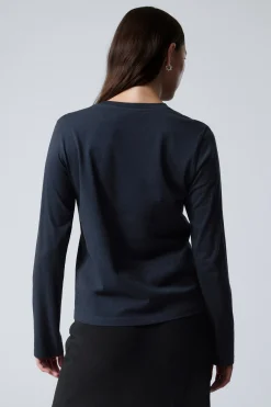 Weekday ESSENCE STANDARD LONG SLEEVE dark blue Store