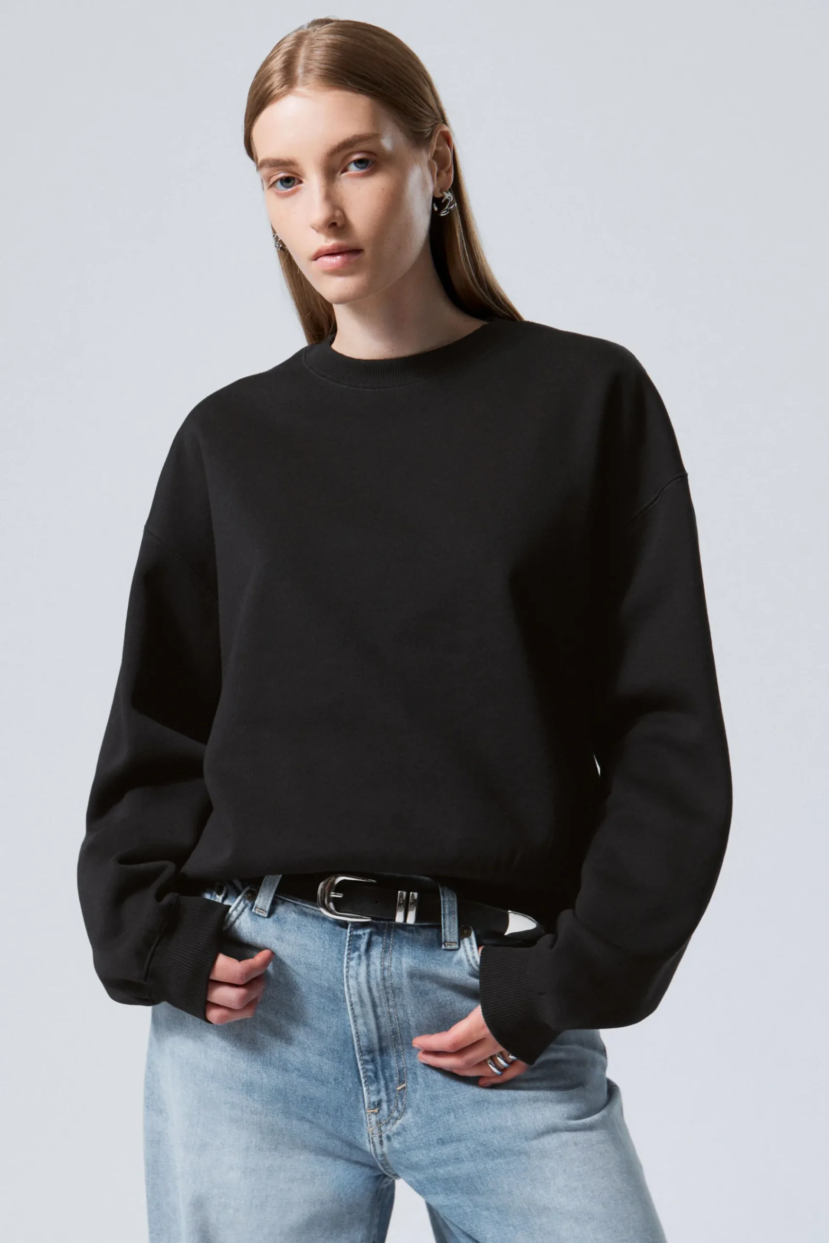 Weekday ESSENCE STANDARD SWEATSHIRT black Shop