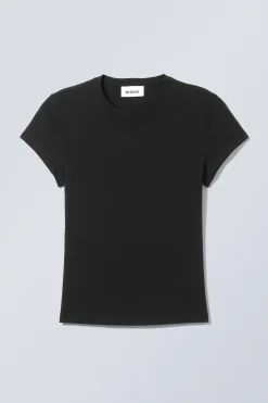 Weekday FITTED SHORT SLEEVE T-SHIRT black Sale
