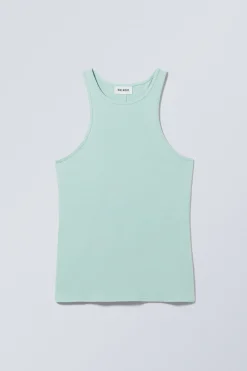 Weekday FITTED TANK TOP light turquoise Fashion
