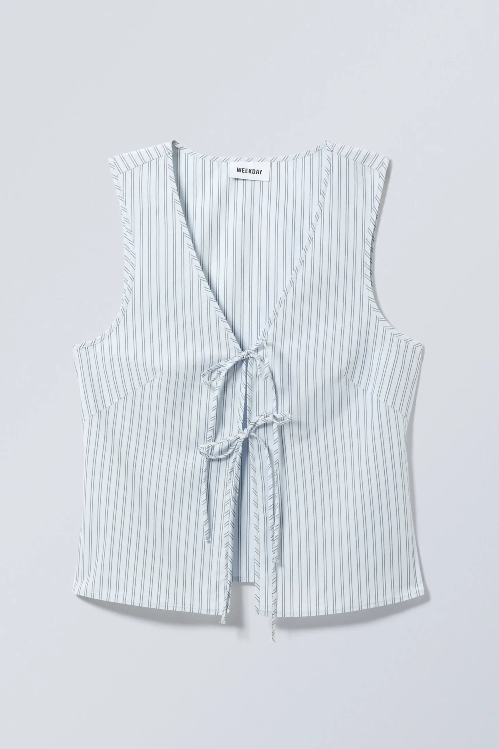 Weekday FITTED VEST TOP light blue stripe Fashion