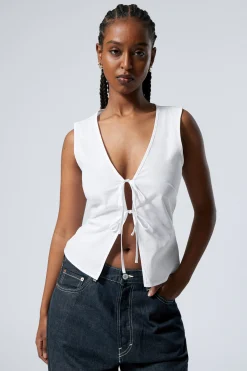 Weekday FITTED VEST TOP white Best Sale