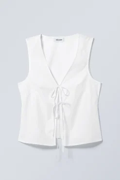 Weekday FITTED VEST TOP white Best Sale