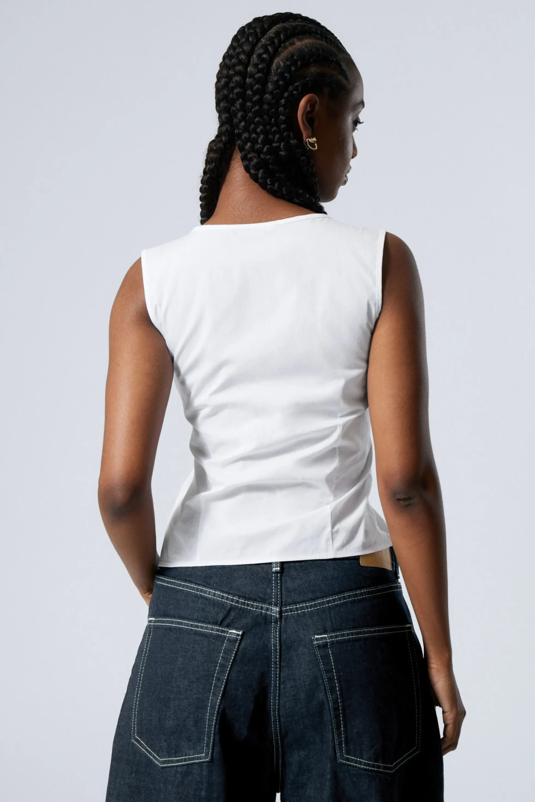 Weekday FITTED VEST TOP white Best Sale