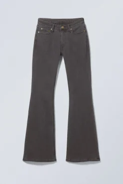Weekday FLAME LOW RISE SLIM FLARED LEG JEANS black lux black Discount