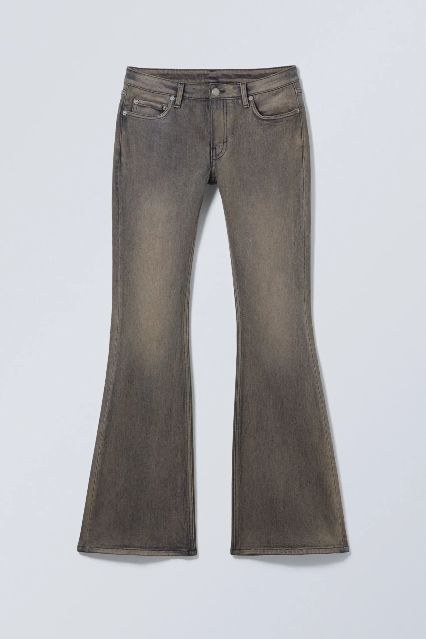 Weekday FLAME LOW RISE SLIM FLARED LEG JEANS blue clay grey Best