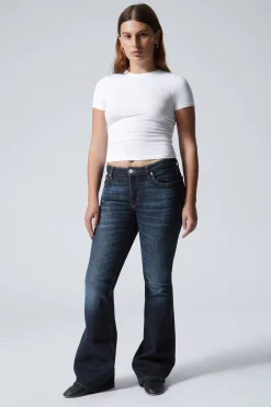 Weekday FLAME LOW RISE SLIM FLARED LEG JEANS vein blue dark blue Hot