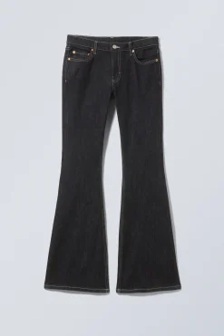 Weekday FLAME LOW RISE SLIM FLARED LEG JEANS black rinse black New