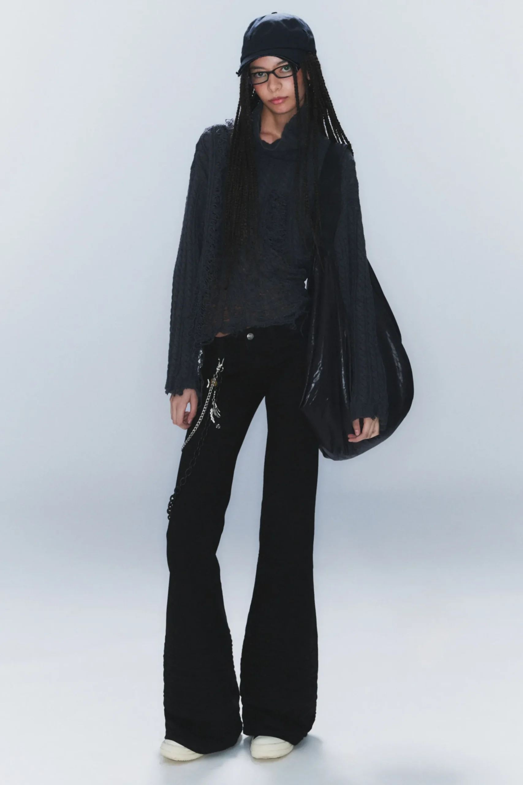 Weekday FLARE LOW WAIST FLARED SKINNY JEANS extra black rinse Clearance