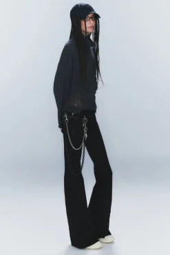 Weekday FLARE LOW WAIST FLARED SKINNY JEANS extra black rinse Clearance